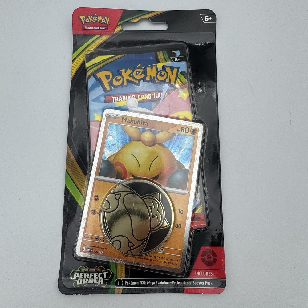 Pokemon Perfect Order ME03 Makuhita Booster Pack Coin Promo Sealed Random Art